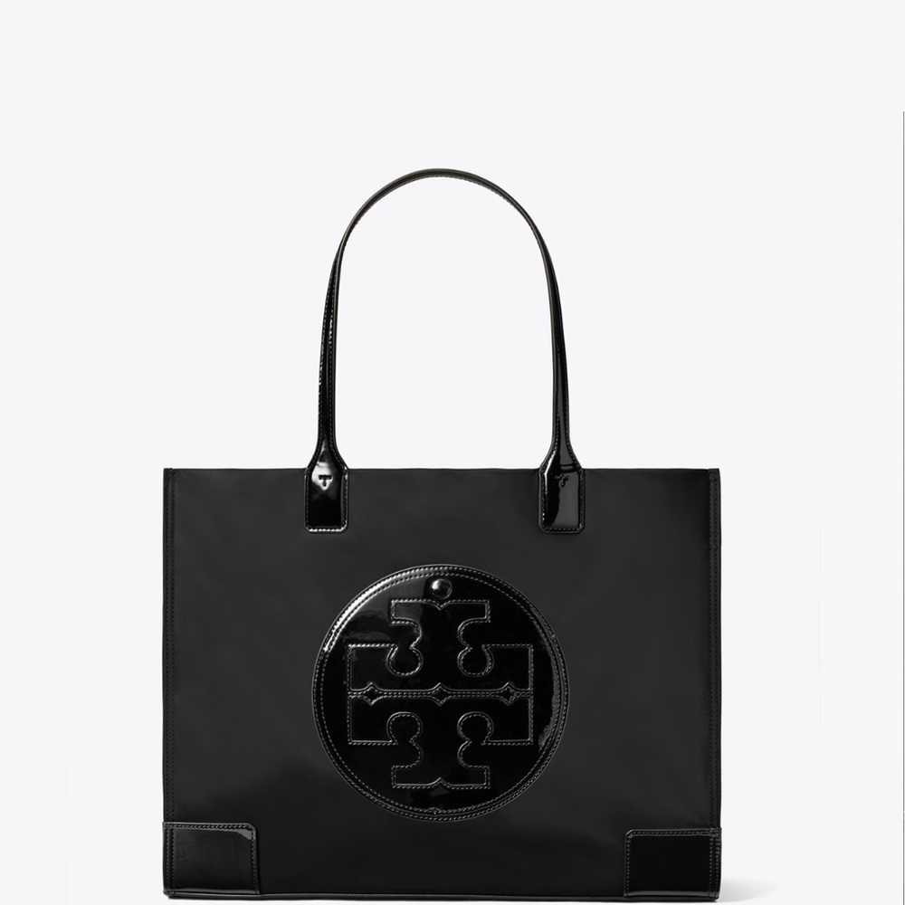 Tory Burch Small Ella Patent Tote Bag Black